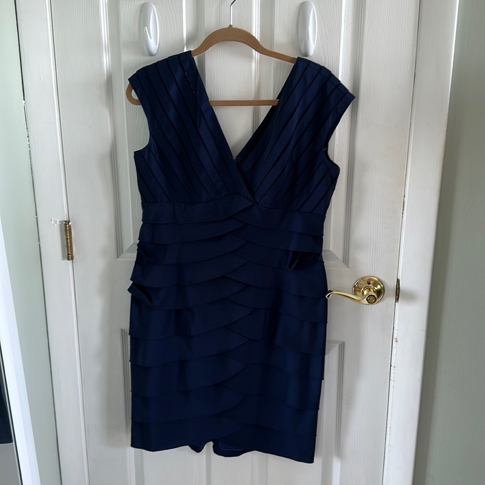 Semi formal/ Cocktail dress.  Very interesting pleated front.